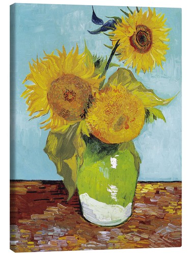 Leinwandbild drei sonnenblumen - drei,
